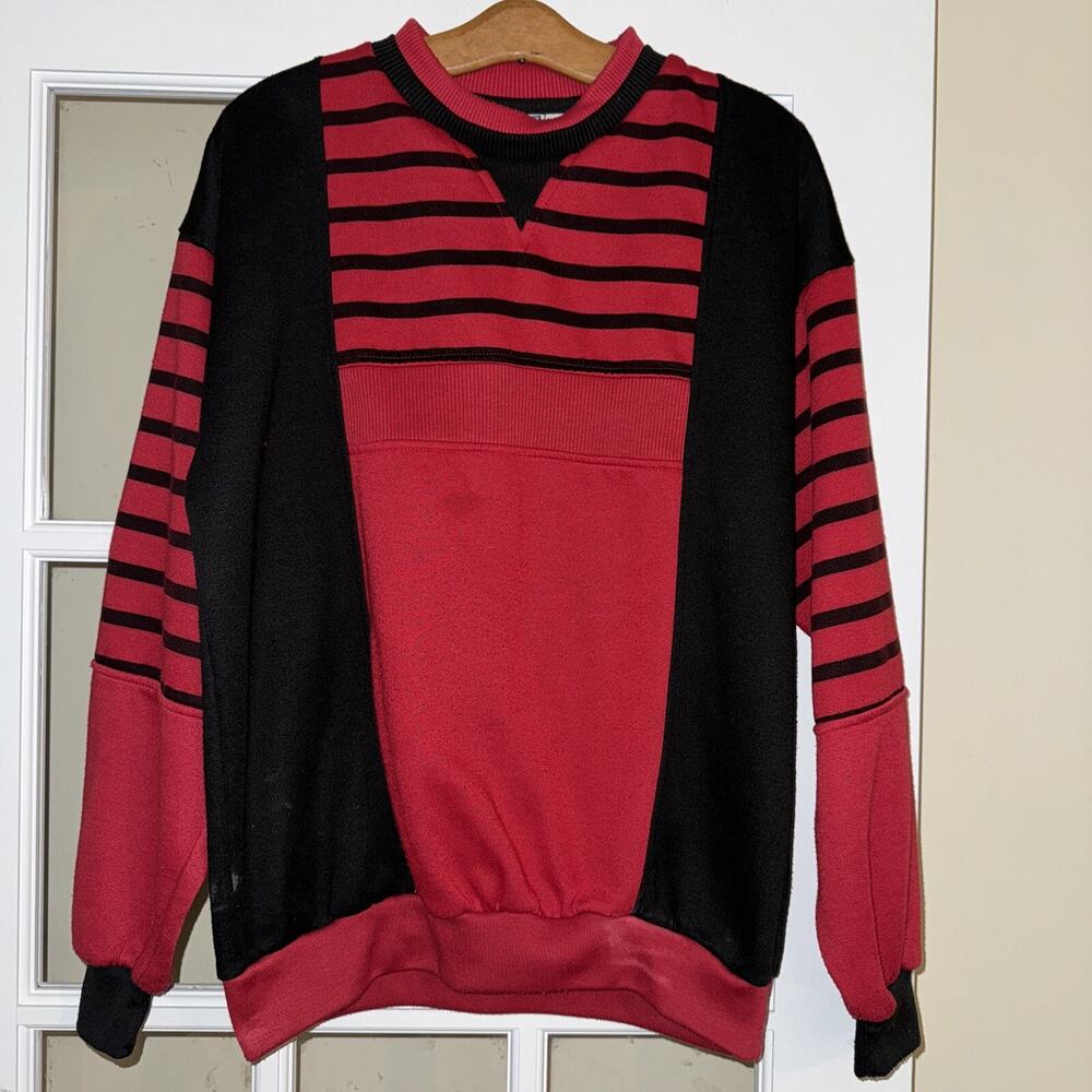 Vintage 90s McGregor Athleisure Colorblock Sweatshirt Red Black Retro